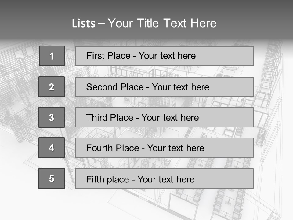 A Large Group Of Tables And Chairs In A Room PowerPoint Template