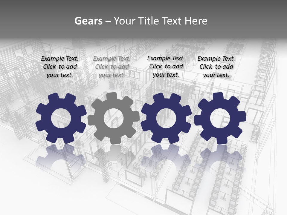 A Large Group Of Tables And Chairs In A Room PowerPoint Template