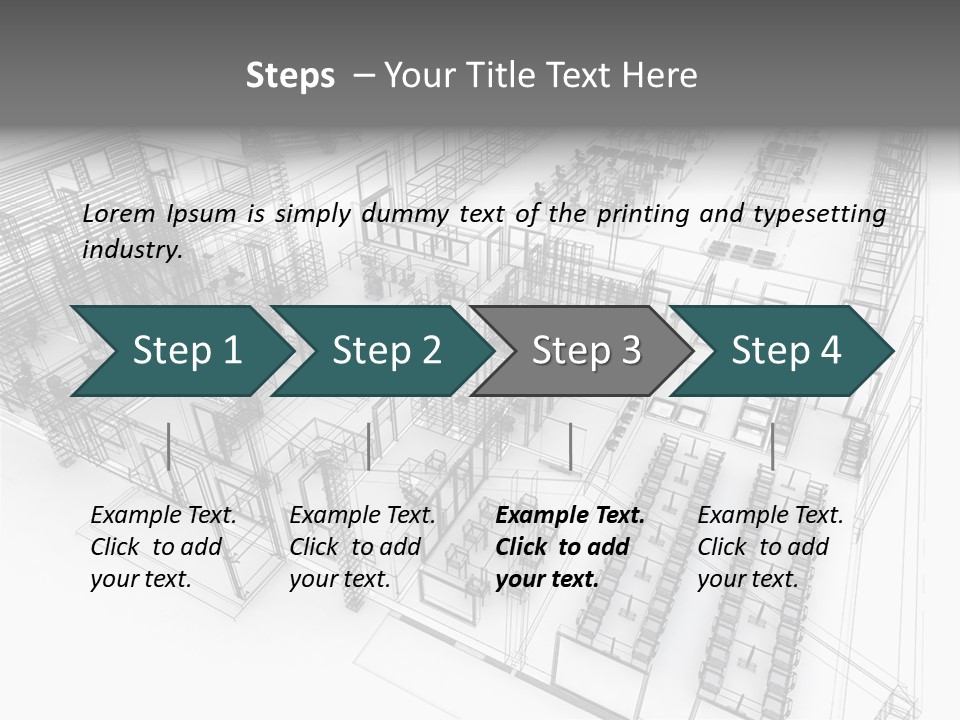 A Large Group Of Tables And Chairs In A Room PowerPoint Template