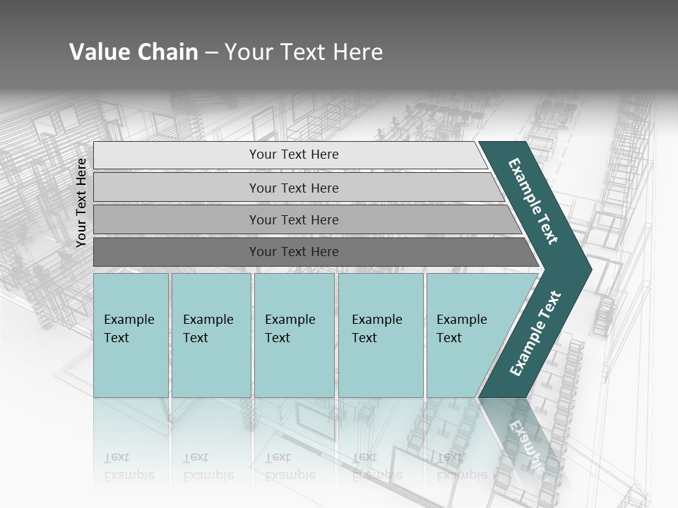 A Large Group Of Tables And Chairs In A Room PowerPoint Template