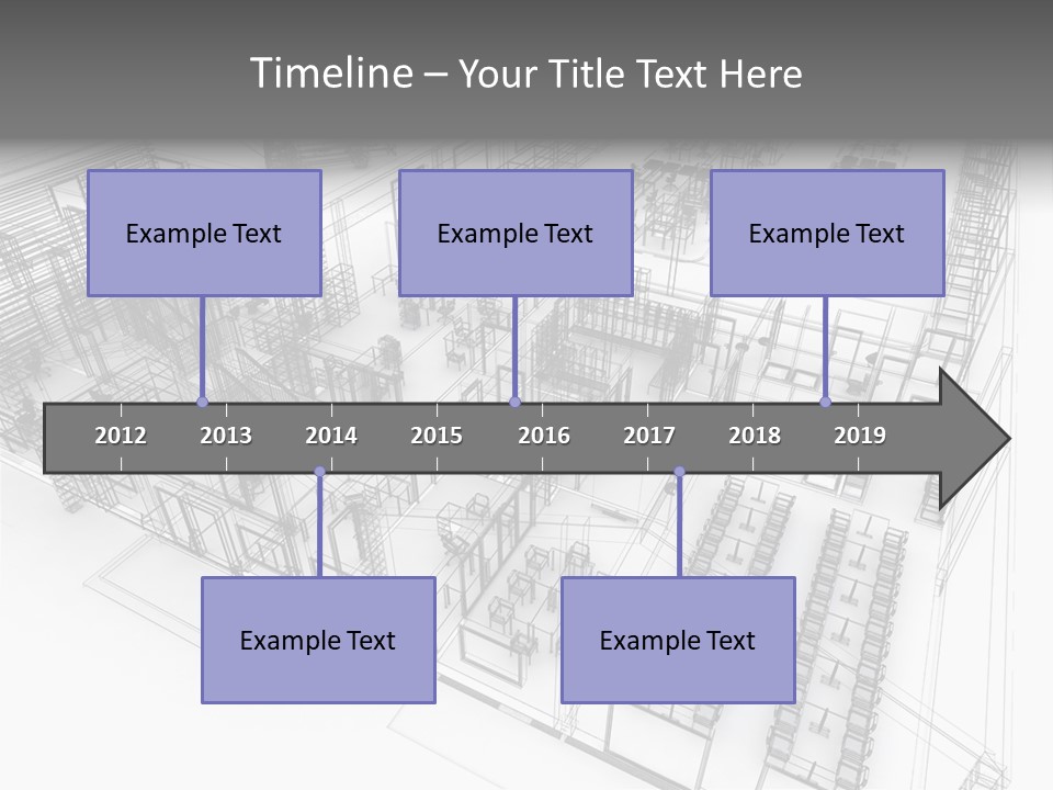A Large Group Of Tables And Chairs In A Room PowerPoint Template
