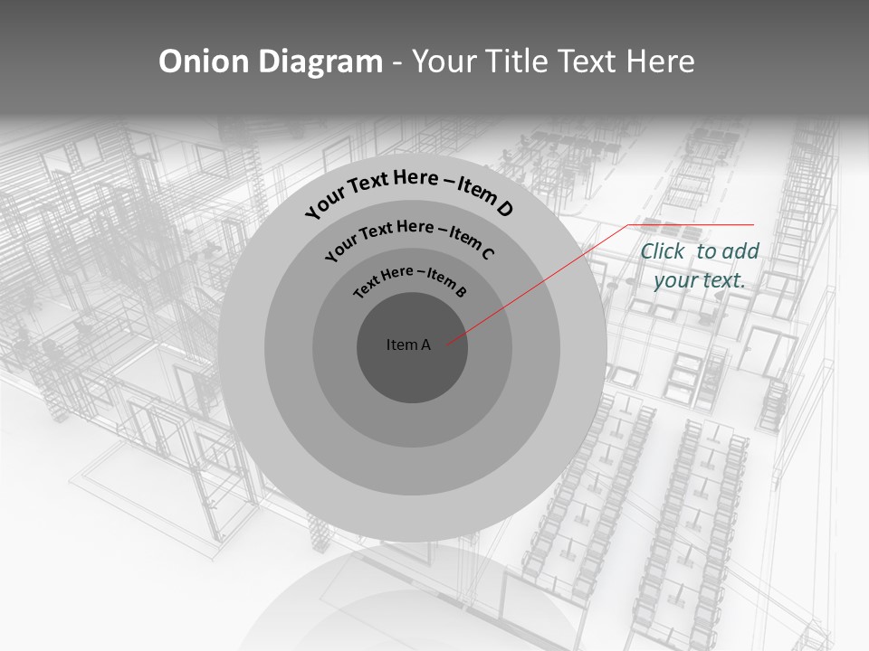 A Large Group Of Tables And Chairs In A Room PowerPoint Template