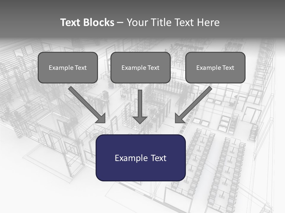 A Large Group Of Tables And Chairs In A Room PowerPoint Template