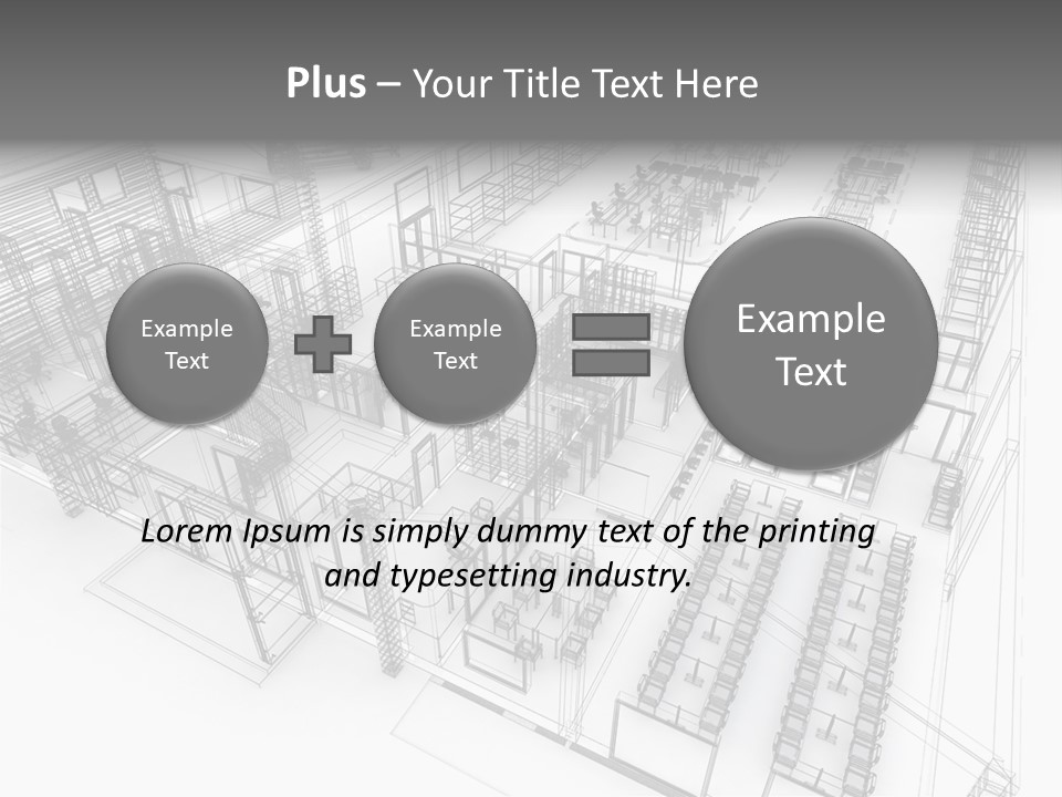 A Large Group Of Tables And Chairs In A Room PowerPoint Template