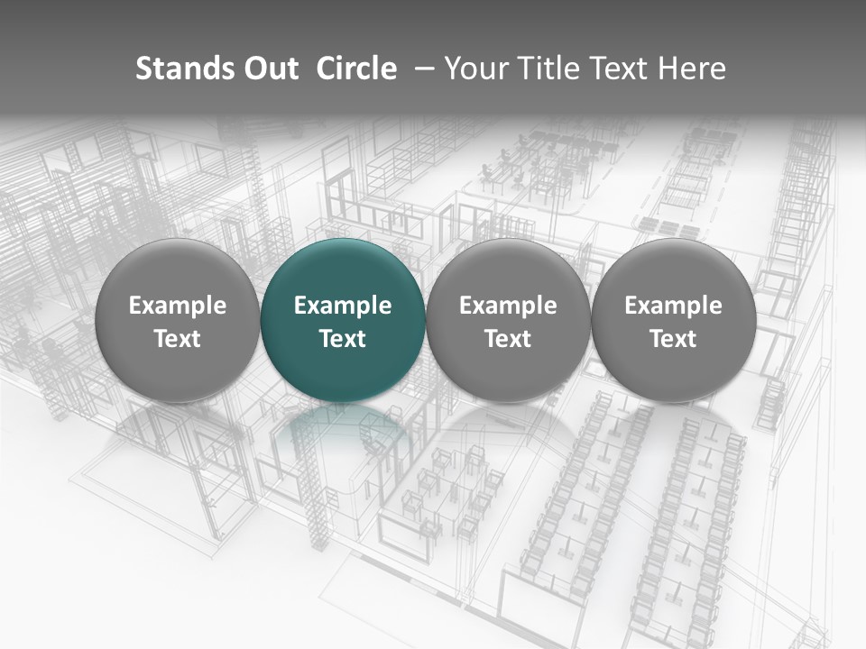 A Large Group Of Tables And Chairs In A Room PowerPoint Template