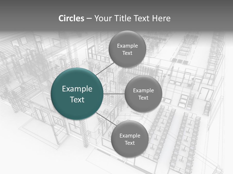 A Large Group Of Tables And Chairs In A Room PowerPoint Template