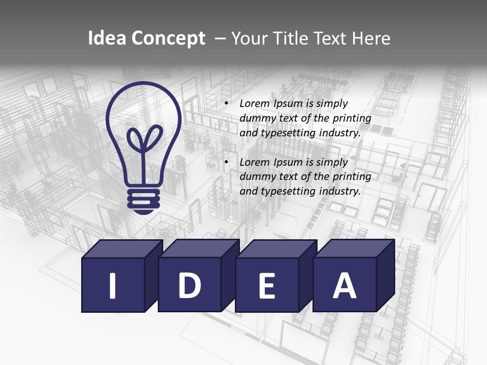 A Large Group Of Tables And Chairs In A Room PowerPoint Template