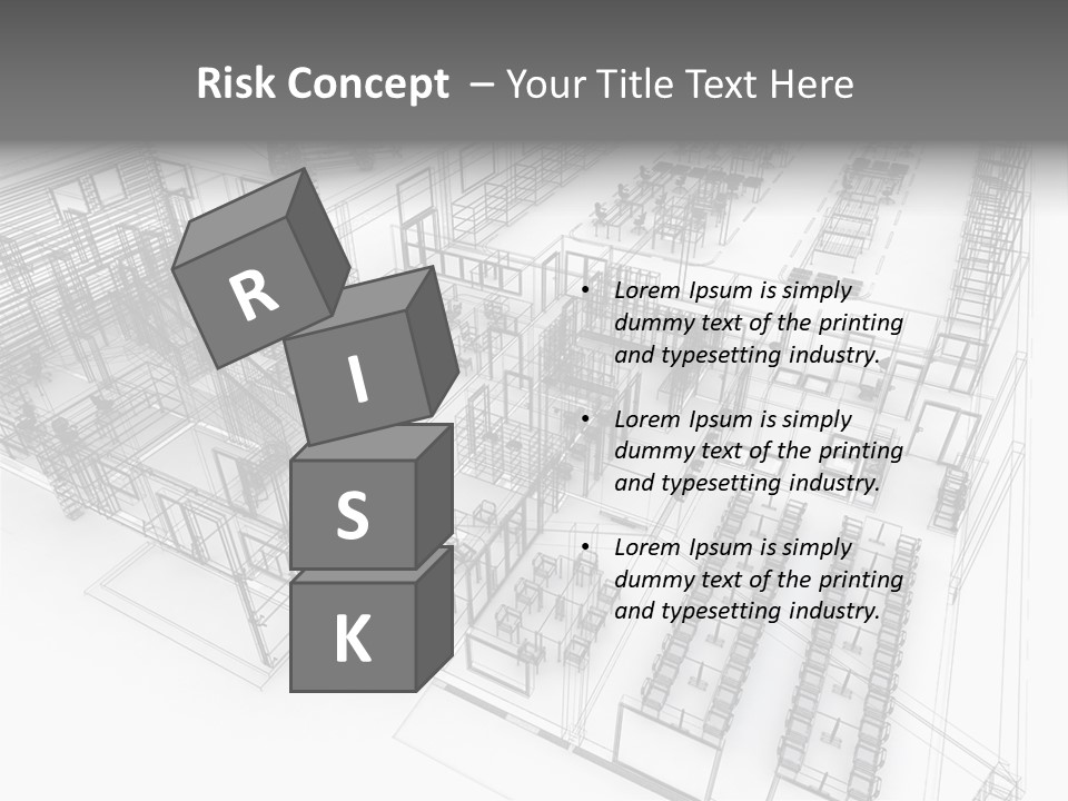 A Large Group Of Tables And Chairs In A Room PowerPoint Template