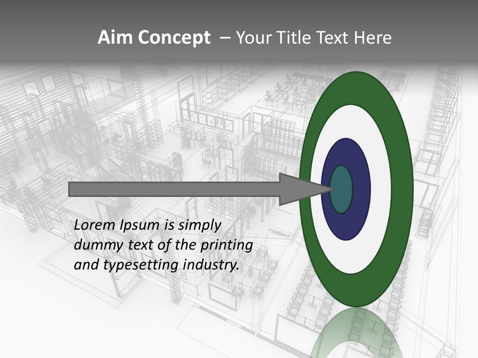 A Large Group Of Tables And Chairs In A Room PowerPoint Template