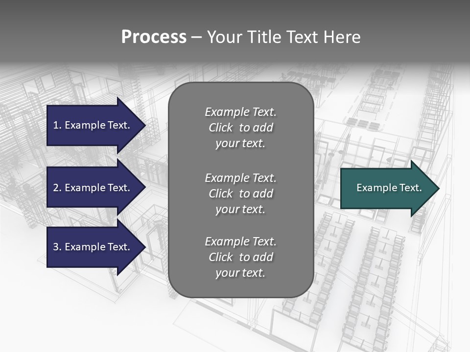 A Large Group Of Tables And Chairs In A Room PowerPoint Template