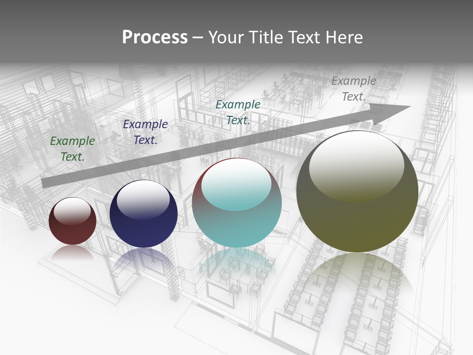A Large Group Of Tables And Chairs In A Room PowerPoint Template