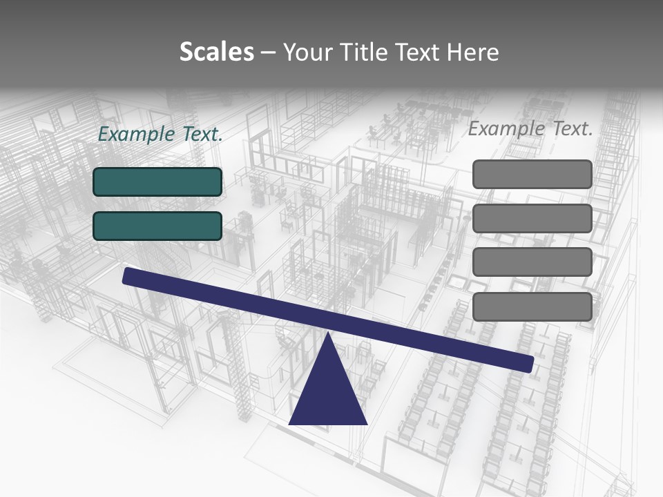 A Large Group Of Tables And Chairs In A Room PowerPoint Template