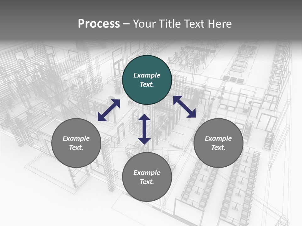 A Large Group Of Tables And Chairs In A Room PowerPoint Template