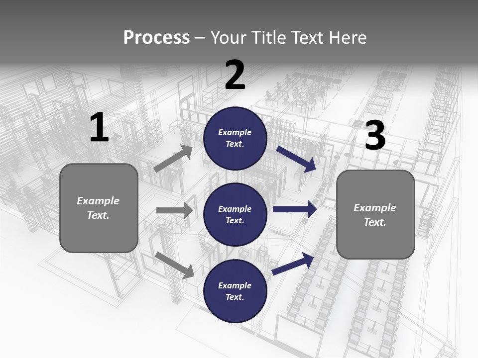 A Large Group Of Tables And Chairs In A Room PowerPoint Template