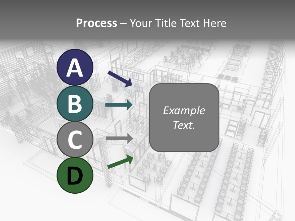 A Large Group Of Tables And Chairs In A Room PowerPoint Template