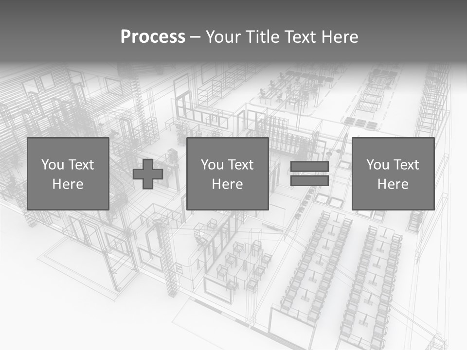 A Large Group Of Tables And Chairs In A Room PowerPoint Template