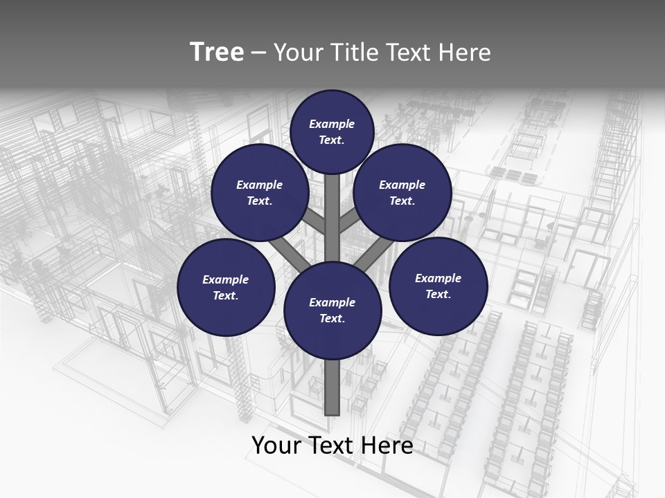 A Large Group Of Tables And Chairs In A Room PowerPoint Template