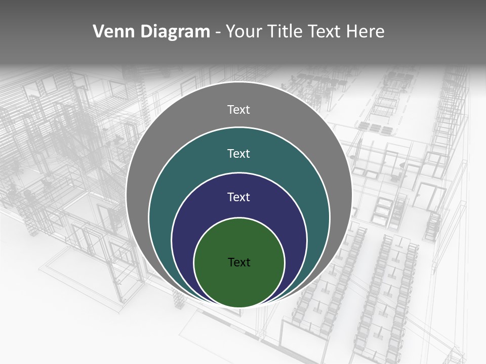 A Large Group Of Tables And Chairs In A Room PowerPoint Template