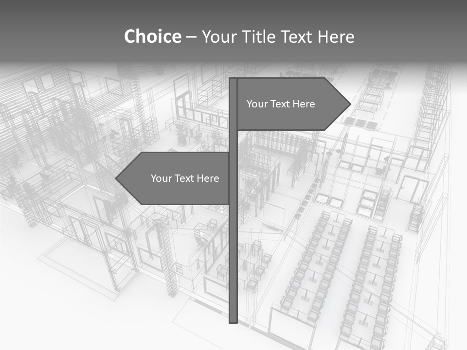A Large Group Of Tables And Chairs In A Room PowerPoint Template
