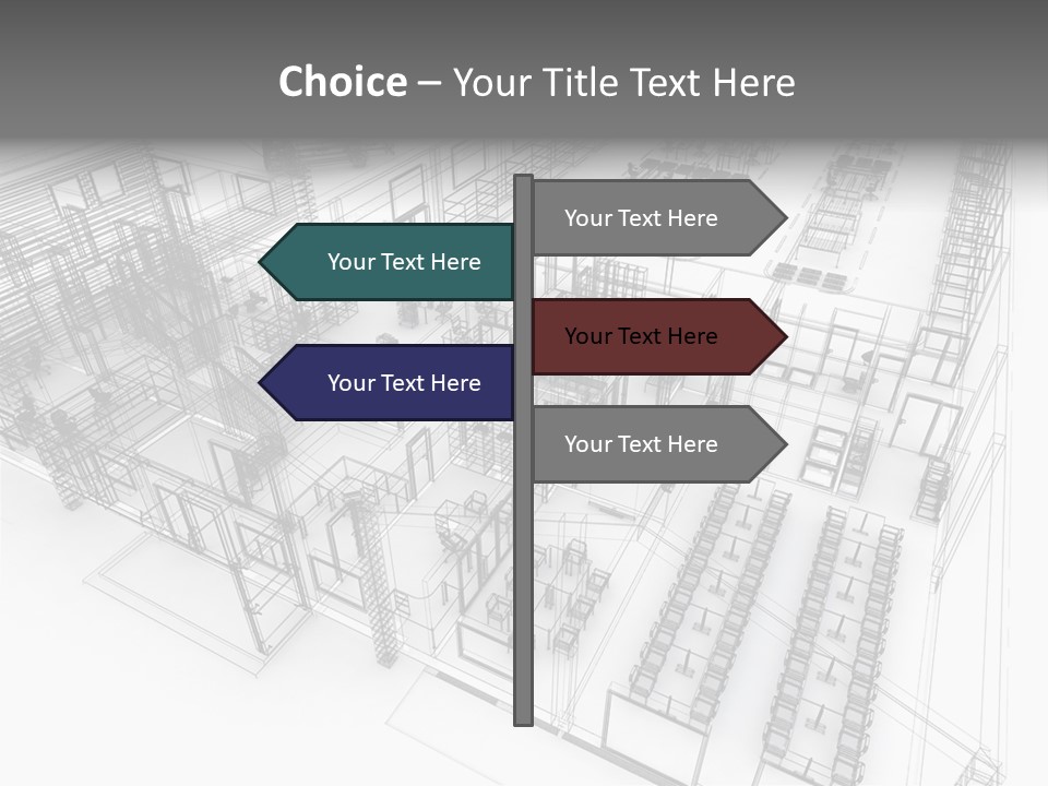A Large Group Of Tables And Chairs In A Room PowerPoint Template