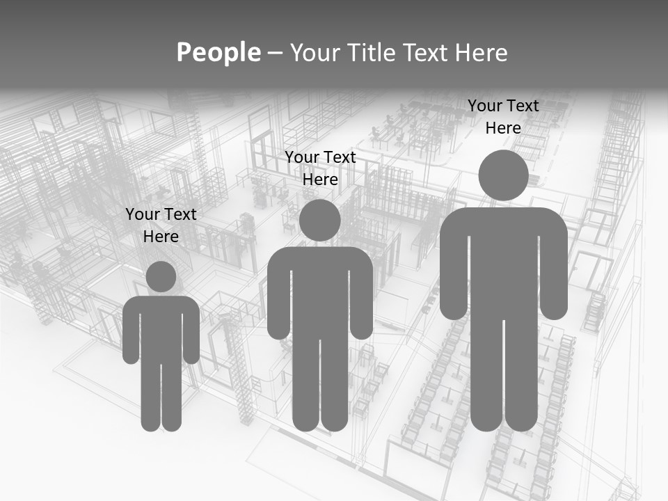A Large Group Of Tables And Chairs In A Room PowerPoint Template