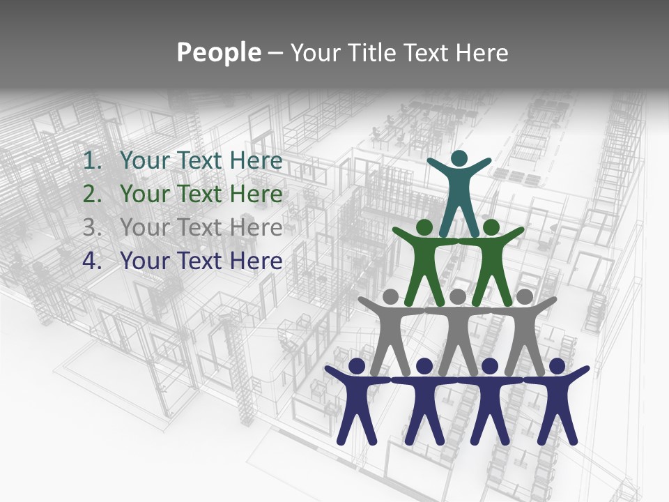 A Large Group Of Tables And Chairs In A Room PowerPoint Template