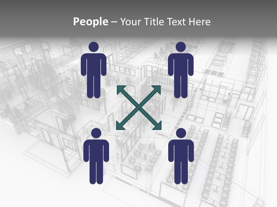 A Large Group Of Tables And Chairs In A Room PowerPoint Template
