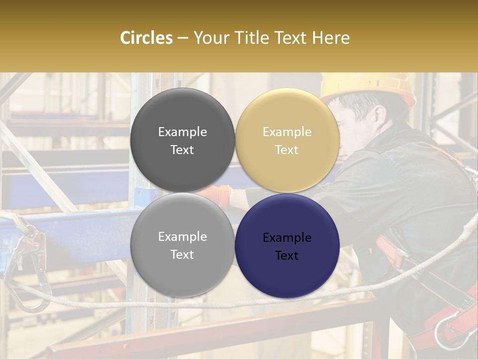 A Man In A Hard Hat And Safety Gear Working On A Machine PowerPoint Template