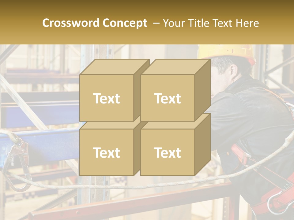 A Man In A Hard Hat And Safety Gear Working On A Machine PowerPoint Template