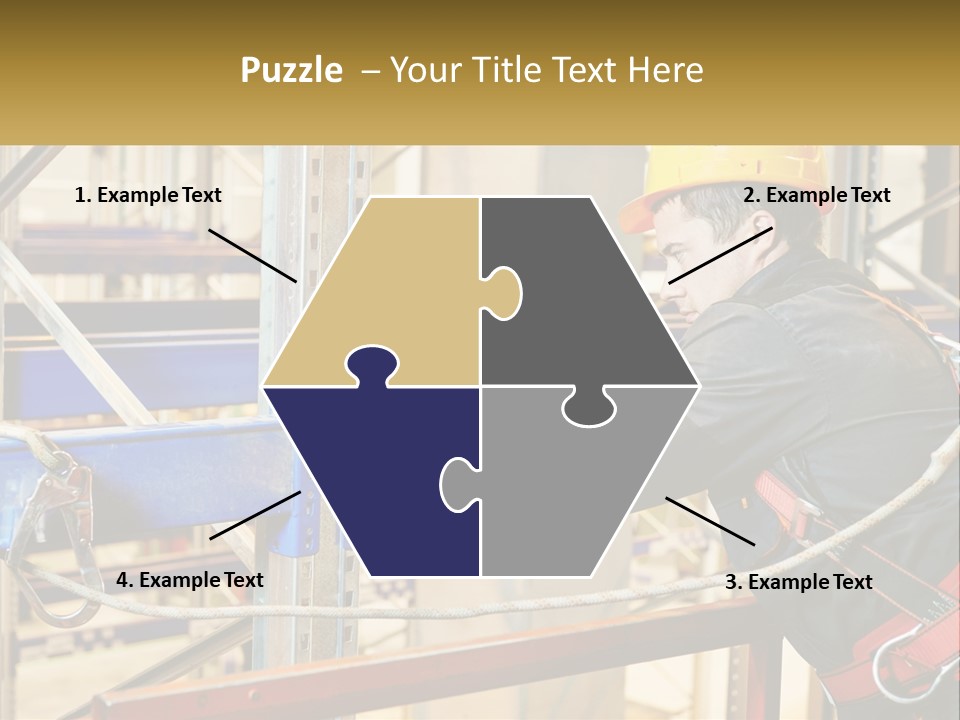 A Man In A Hard Hat And Safety Gear Working On A Machine PowerPoint Template