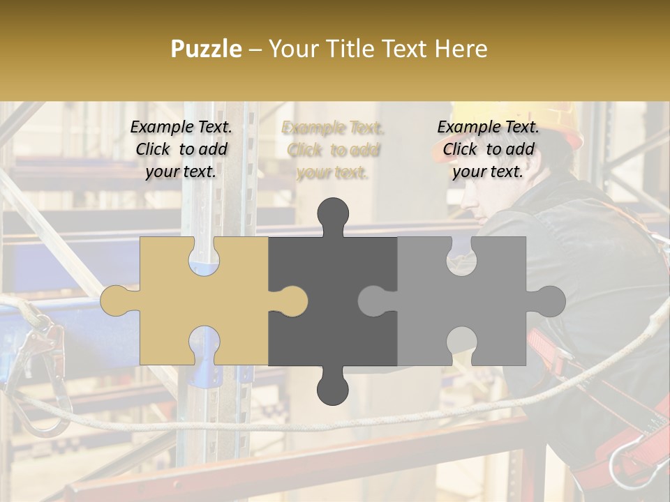 A Man In A Hard Hat And Safety Gear Working On A Machine PowerPoint Template