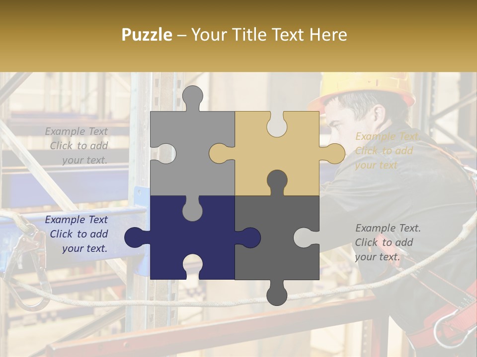 A Man In A Hard Hat And Safety Gear Working On A Machine PowerPoint Template