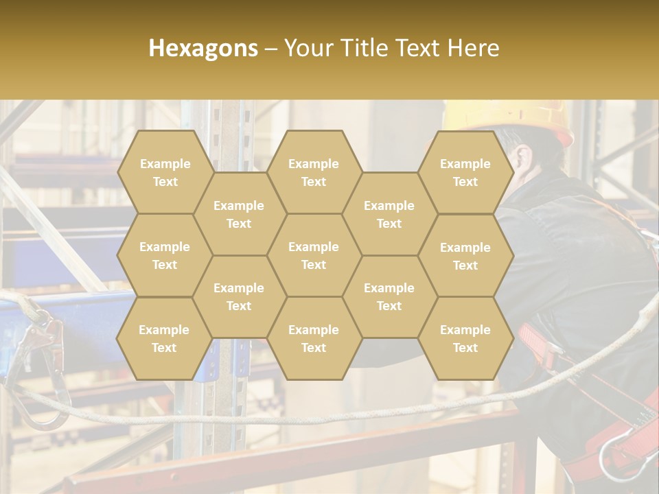 A Man In A Hard Hat And Safety Gear Working On A Machine PowerPoint Template