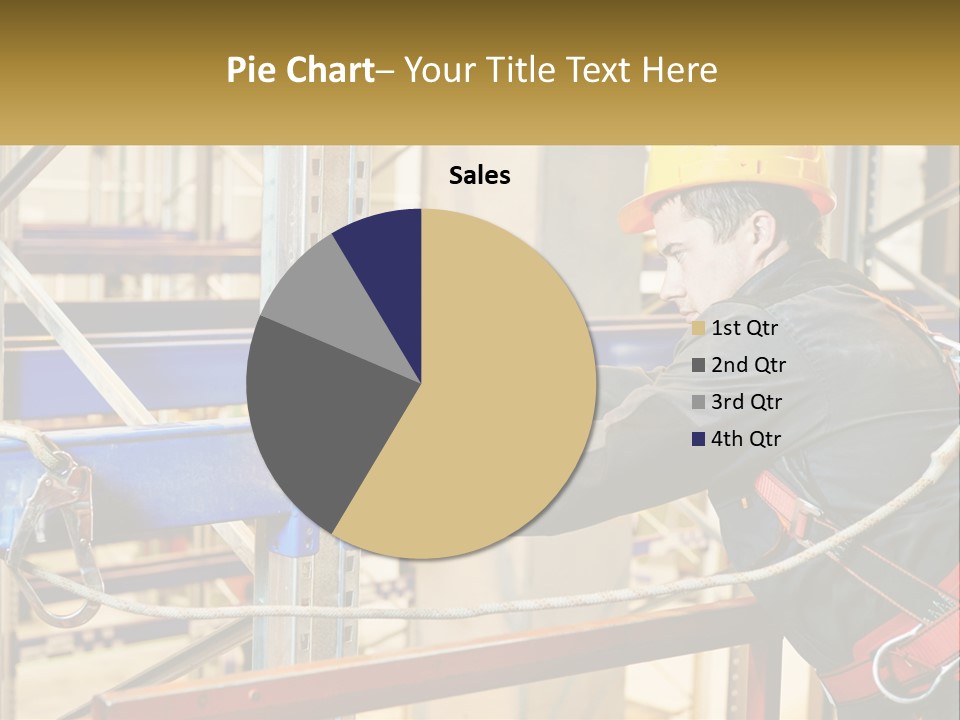 A Man In A Hard Hat And Safety Gear Working On A Machine PowerPoint Template