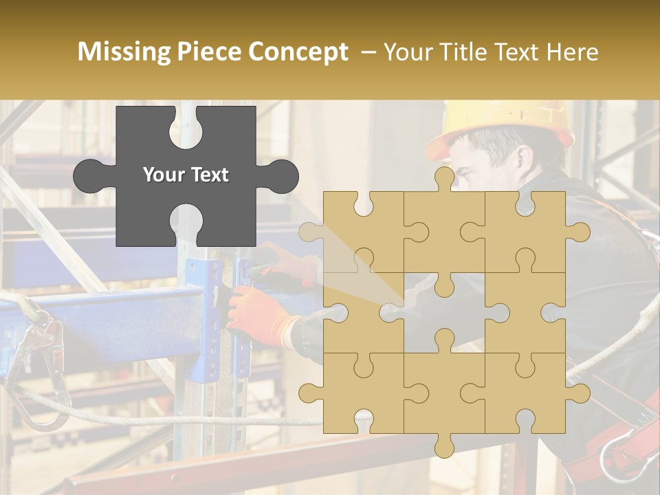 A Man In A Hard Hat And Safety Gear Working On A Machine PowerPoint Template