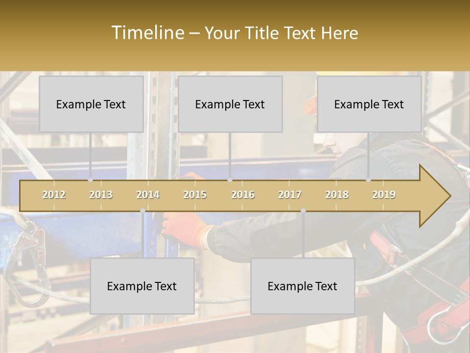 A Man In A Hard Hat And Safety Gear Working On A Machine PowerPoint Template