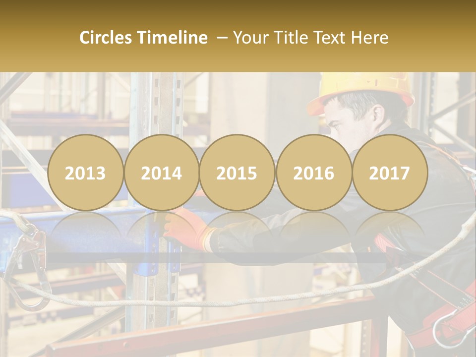 A Man In A Hard Hat And Safety Gear Working On A Machine PowerPoint Template