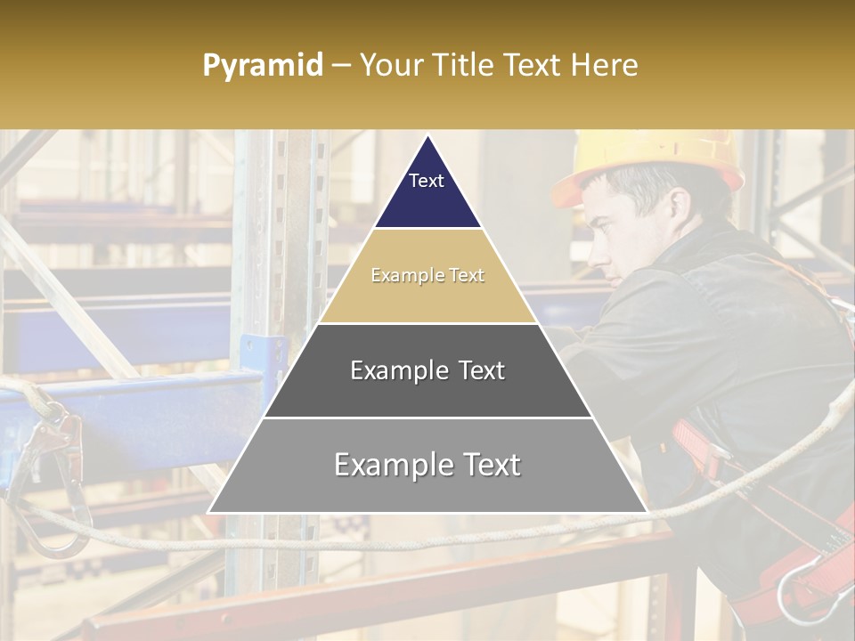 A Man In A Hard Hat And Safety Gear Working On A Machine PowerPoint Template