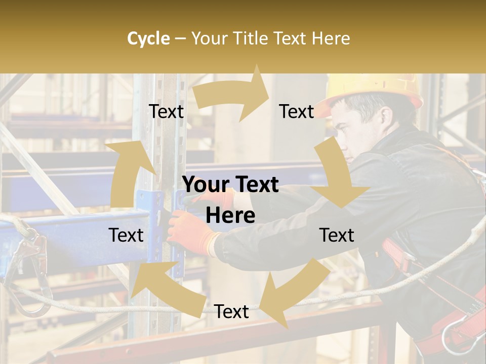 A Man In A Hard Hat And Safety Gear Working On A Machine PowerPoint Template