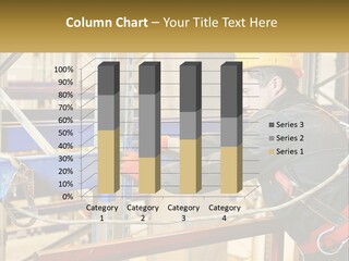 A Man In A Hard Hat And Safety Gear Working On A Machine PowerPoint Template