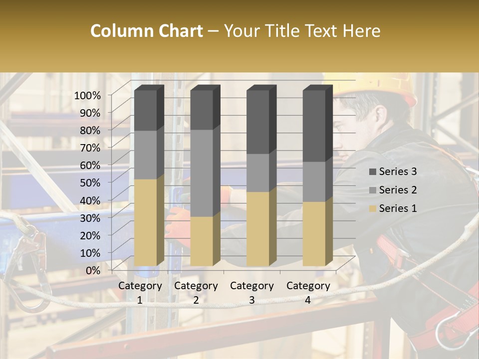 A Man In A Hard Hat And Safety Gear Working On A Machine PowerPoint Template
