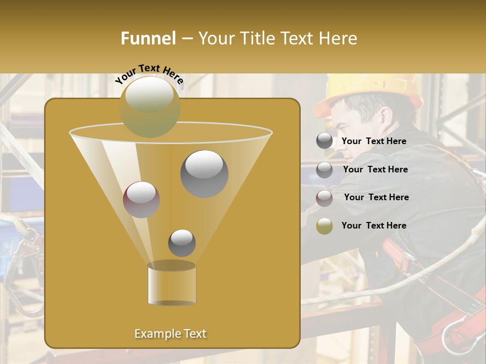 A Man In A Hard Hat And Safety Gear Working On A Machine PowerPoint Template