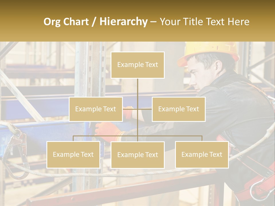 A Man In A Hard Hat And Safety Gear Working On A Machine PowerPoint Template