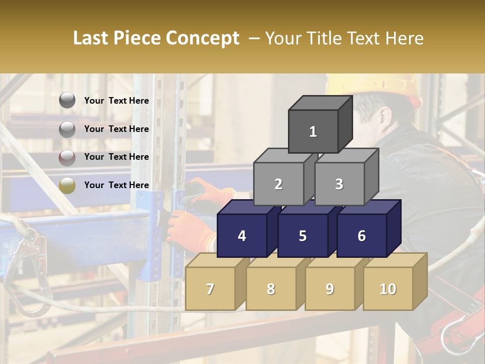 A Man In A Hard Hat And Safety Gear Working On A Machine PowerPoint Template