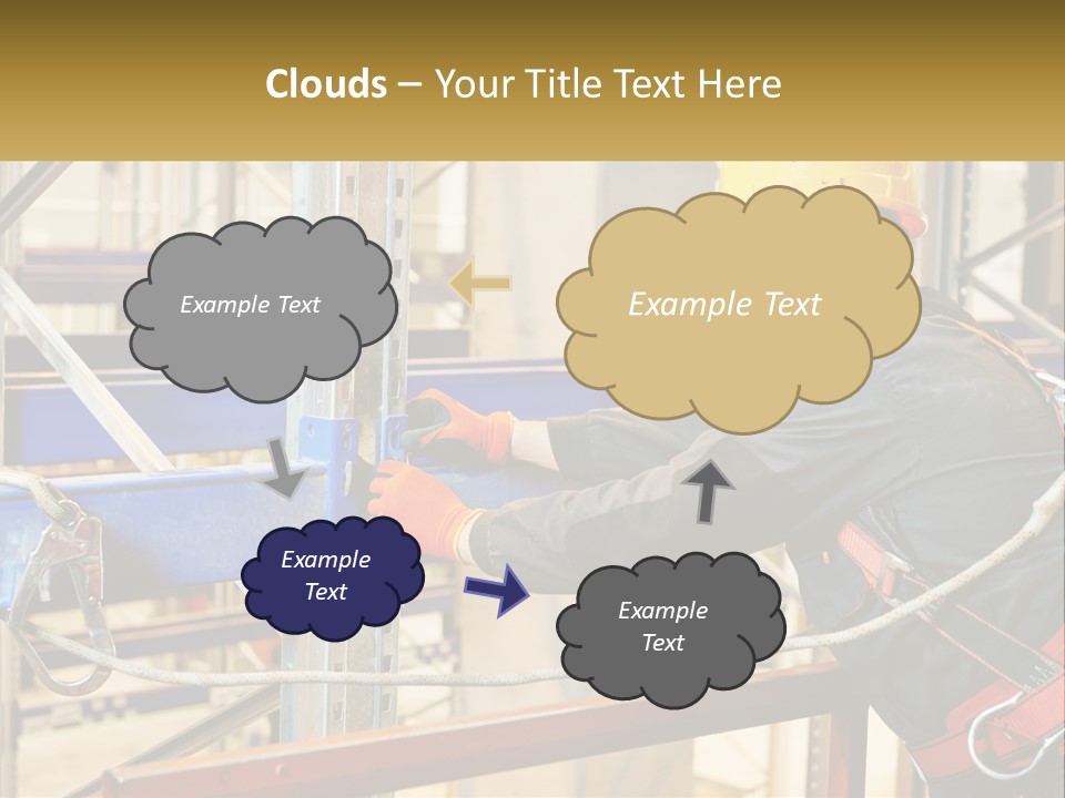 A Man In A Hard Hat And Safety Gear Working On A Machine PowerPoint Template