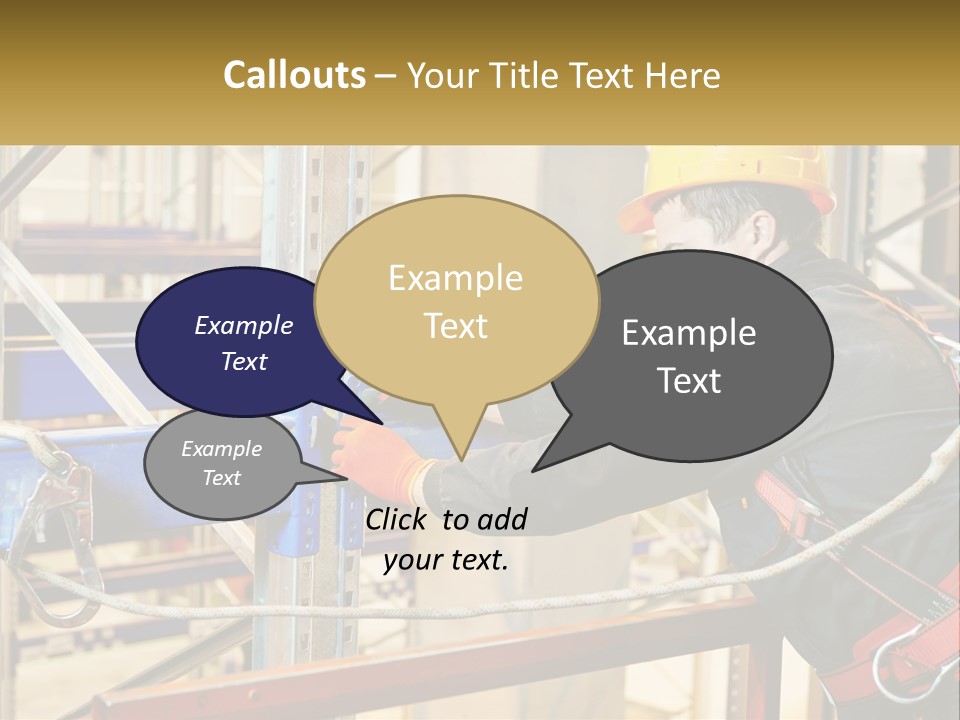 A Man In A Hard Hat And Safety Gear Working On A Machine PowerPoint Template