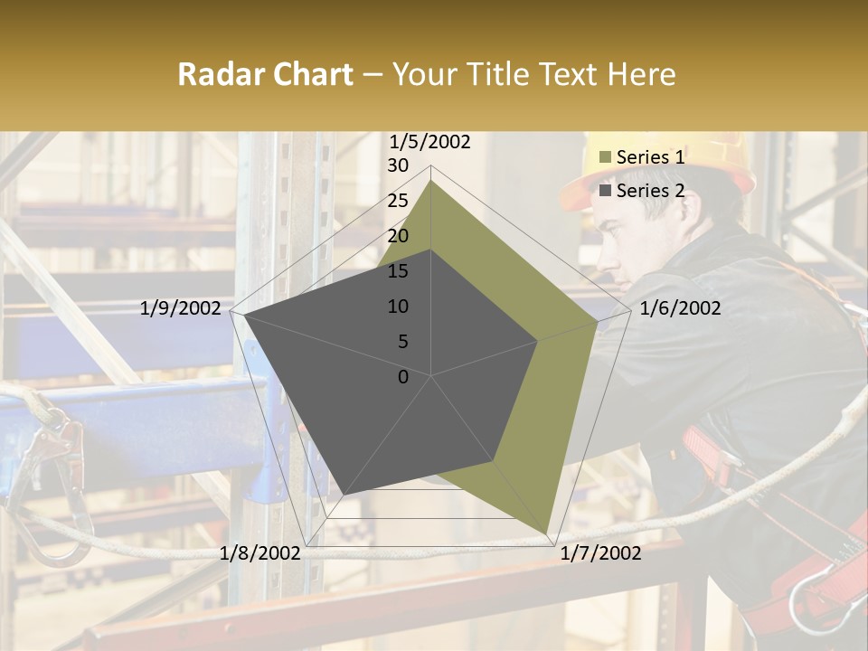 A Man In A Hard Hat And Safety Gear Working On A Machine PowerPoint Template