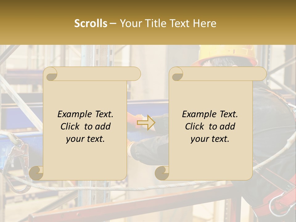 A Man In A Hard Hat And Safety Gear Working On A Machine PowerPoint Template