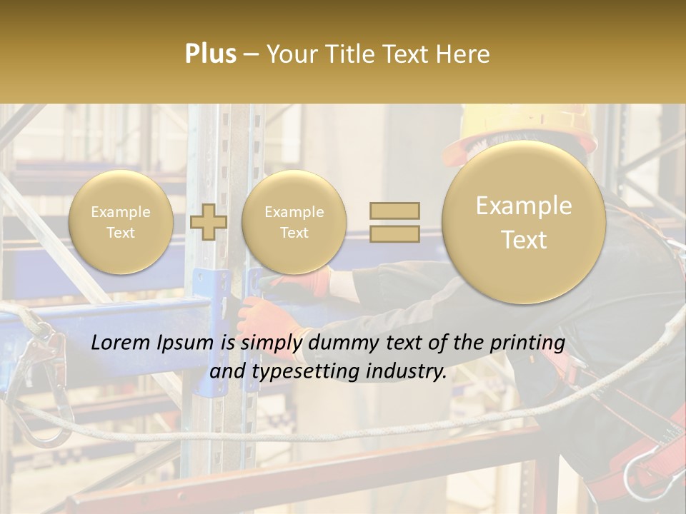 A Man In A Hard Hat And Safety Gear Working On A Machine PowerPoint Template