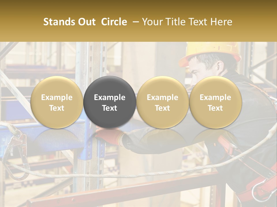 A Man In A Hard Hat And Safety Gear Working On A Machine PowerPoint Template